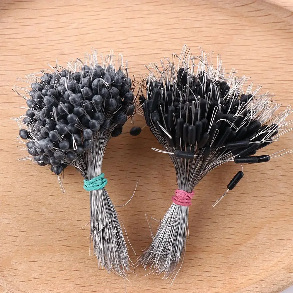 300pcs/Pack Cylindrical Oval Rubber Stopper Fishing Connector Fishing Floater Bobber Space Bean Silicone