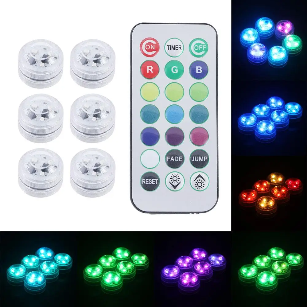 

Waterproof RGB Aquarium Hot Tub Vase Decor Wedding Night Lamp Party Decoration Pool Light Submersible LED Lights