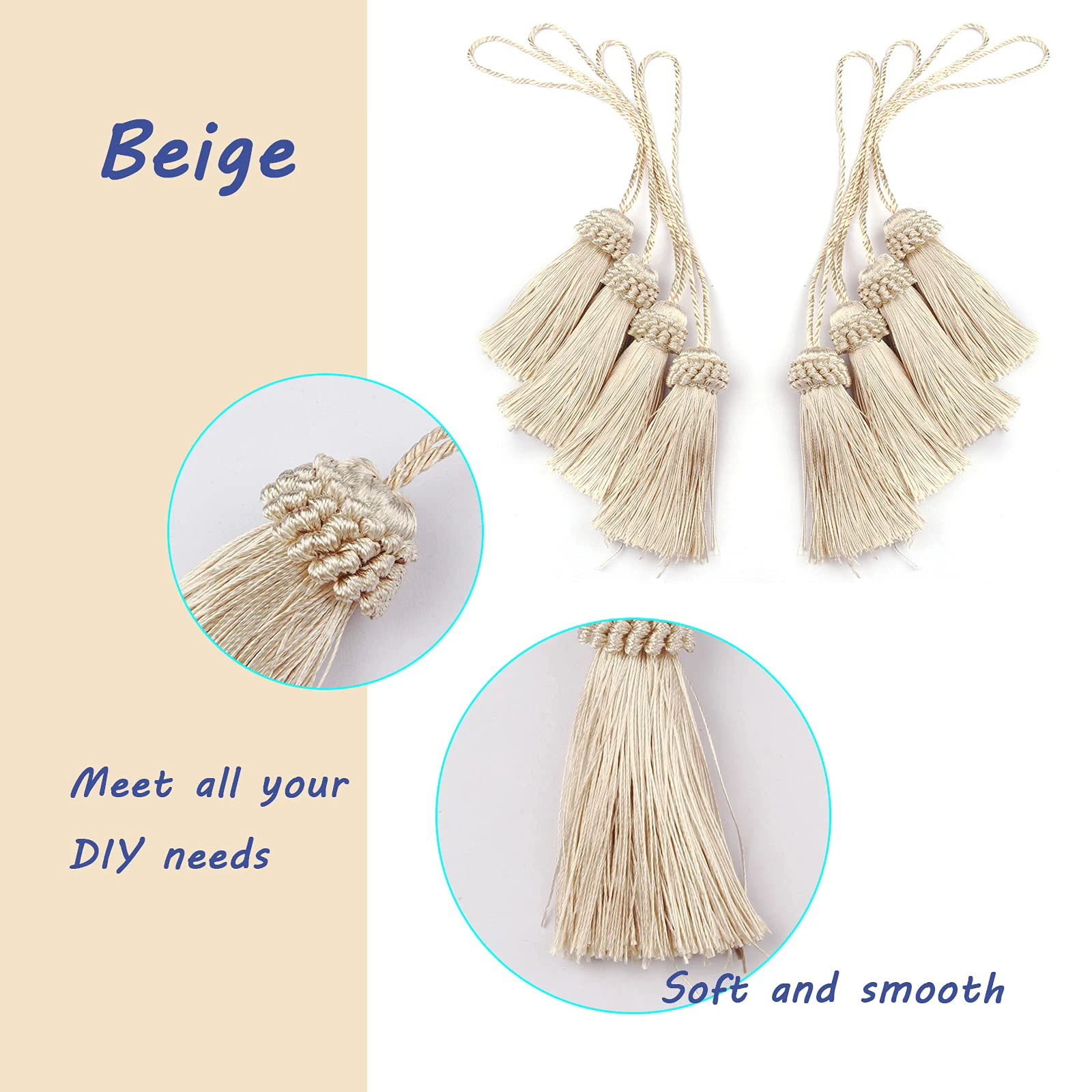 2&4Pcs Small Tassel Curtain Tassel Decoration Hanging Pendant Handmade DIY Key Fringe for Cord Loop Jewelry Accessories tassel fringe tassel decoration tassel accessories tassel trim mini tassels