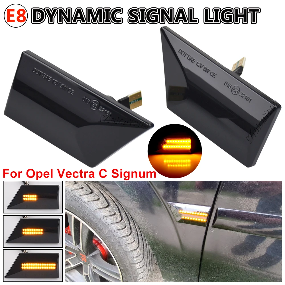 2 pezzi per Opel Vectra C 2002-2008 per Opel Signum 2003-2008 2 pezzi Led indicatore laterale dinamico indicatore di direzione lampeggiante sequenziale  34