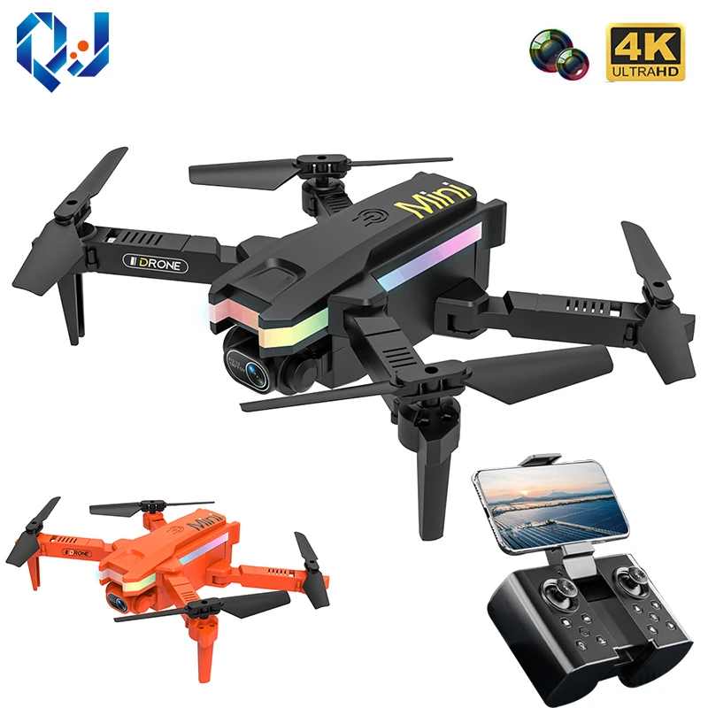 QJ 2022 New XT8 Mini Drone 4K Professional HD Camera WIFI FPV Air Pressure Fixed Altitude Foldable Quadcopter RC Helicopter Toys protocol aviator rc helicopter