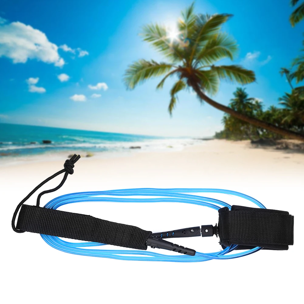 Surfboard Leash 6FT 5.5mm Anti-lost TPU Double Swivels Straight Rope Hook Loop Closure