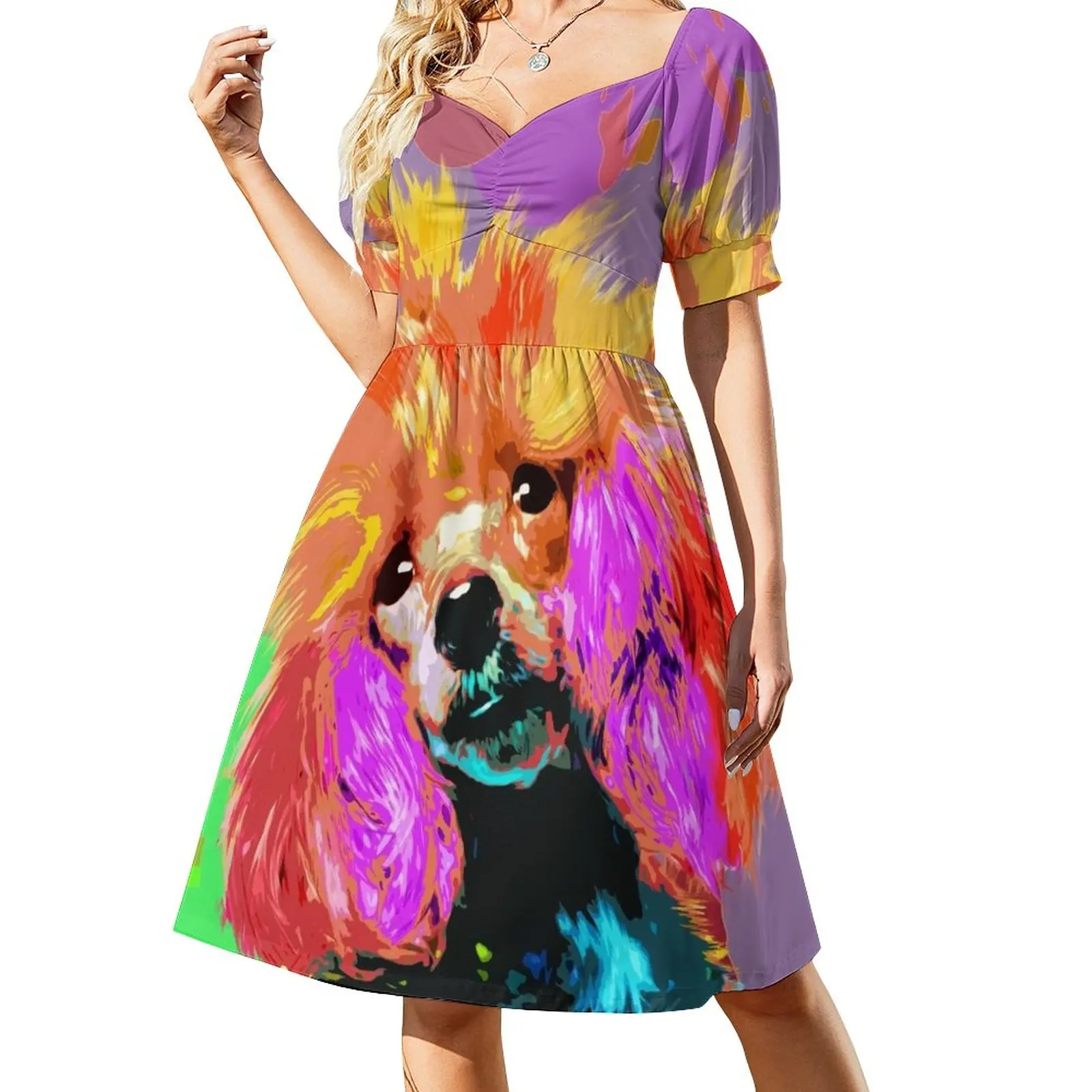 

Fun Pop Art Toy Poodle Sleeveless Dress ladies dresses for women 2023 Party dresses for women