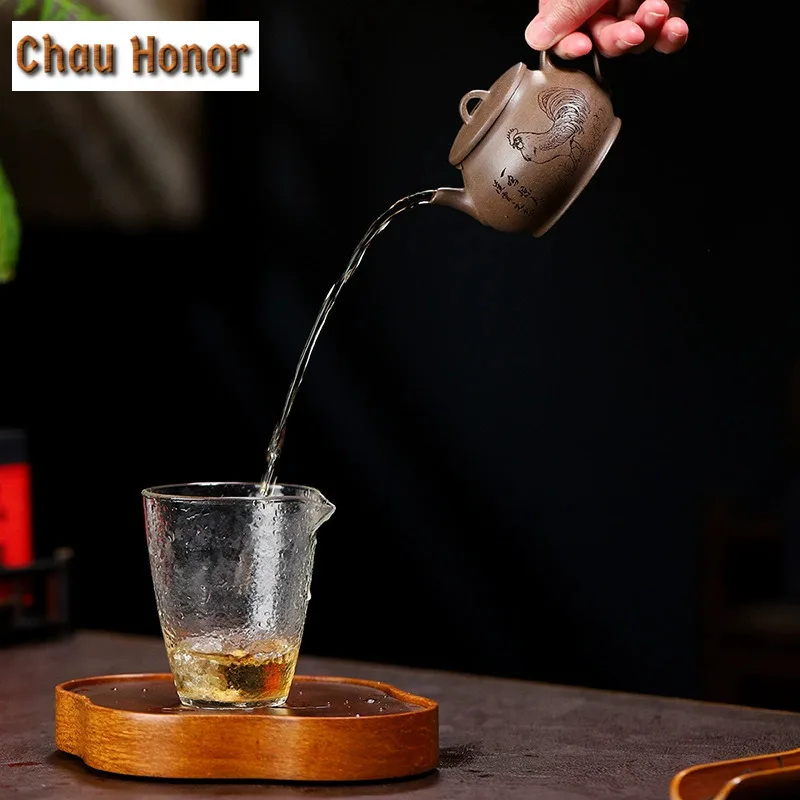 170ml Boutique Yixing Purple Clay Teapots Handmade Pot Raw Ore Clear Ash Section Mud Kettle With Filter Chinese Zisha Tea Set