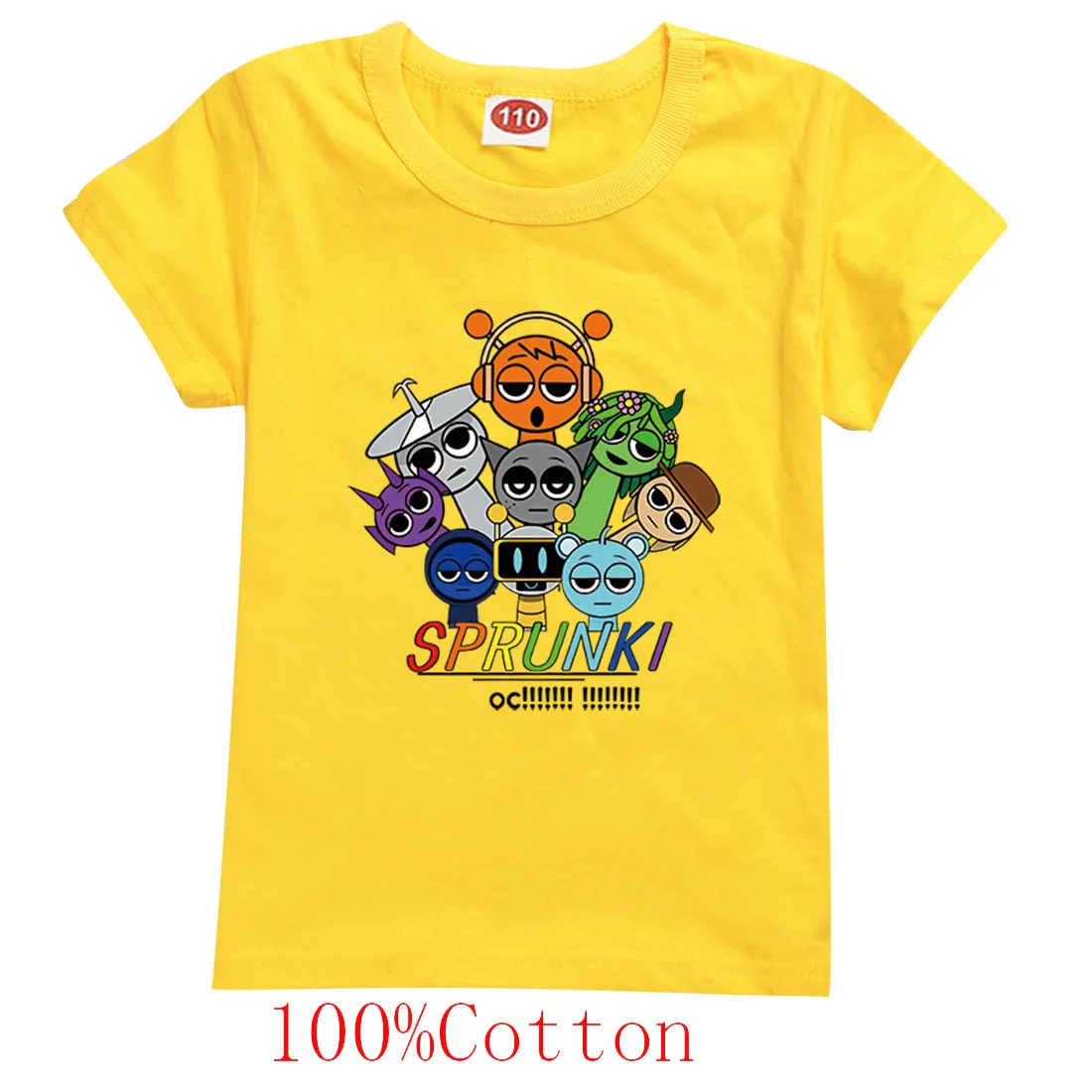 Children's Short Sleeve T-Shirt, Spunki, Horror Game, Incredibox, Tops, Cartoon Clothes, Tees, Girls, Boys, Kids 2