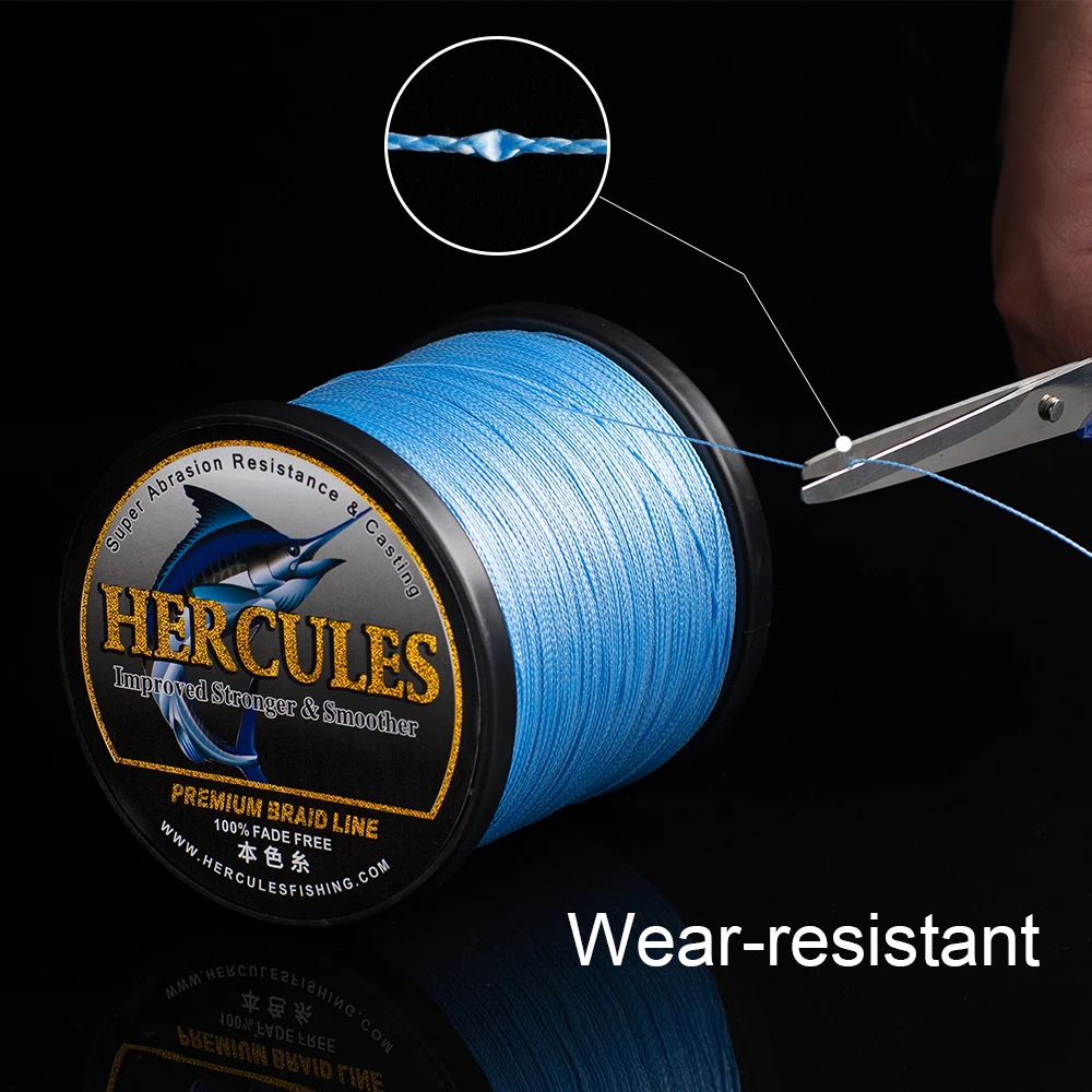 HERCULES Never Faded Black 100M 300M PE Braided Fishing Line 4 Strands  6LB-100LB PE Braided Fishing Line Super New Product 6