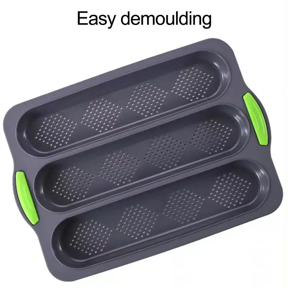 Hotec Baguette Baking Mould For 3 Baguettes With Non-Stick Coating