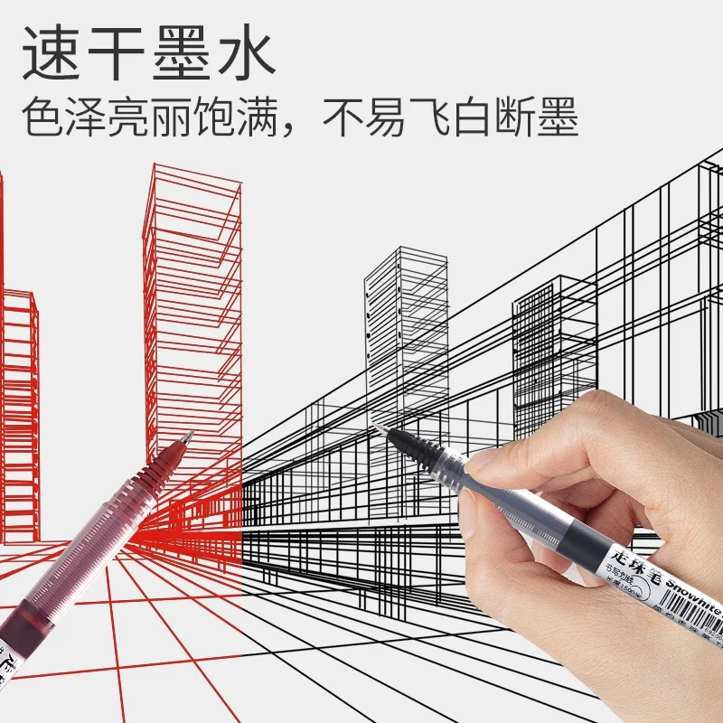 8pcs Roller Ball Pens Straight Liquid Gel Pen for Examination 0.5 Needle High-Capacity Black Red Blue Quick Drying Student 4