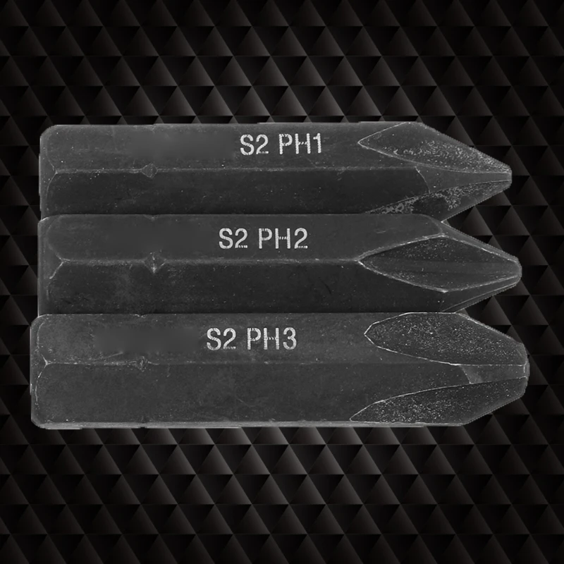 블랙 8mm 합금강 나사 충격 비트 강력한 자기 비트 내마 모성 PH1 / PH2 / PH3 3 개 세트 도구 40JA