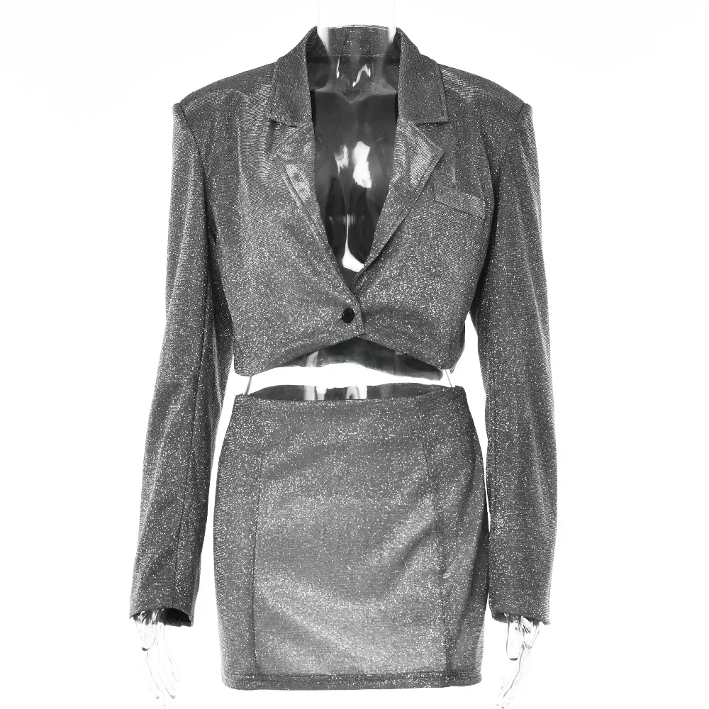 2023 Sexy Spicy Girl Small Suit Set Autumn Winter New 2-piece Casual Suit Fashion Polo Long Sleeve High Waist Short Dress Set