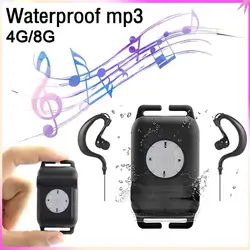 Waterproof IPX8 Mini MP3 Music Player for Swimming, Running, Surfing, and Sports (Black)