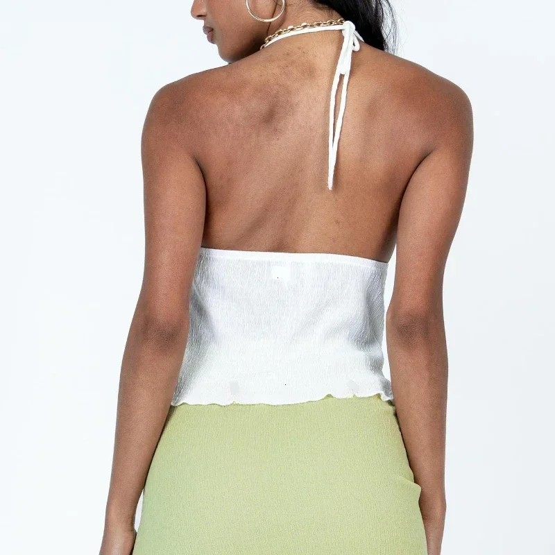 Sexy Summer Cami Top for Women 2025 New Bowknot Lace-Up Sleeveless Cropped Vest Elegant Youth Clothes Female Fashion Tank Tops