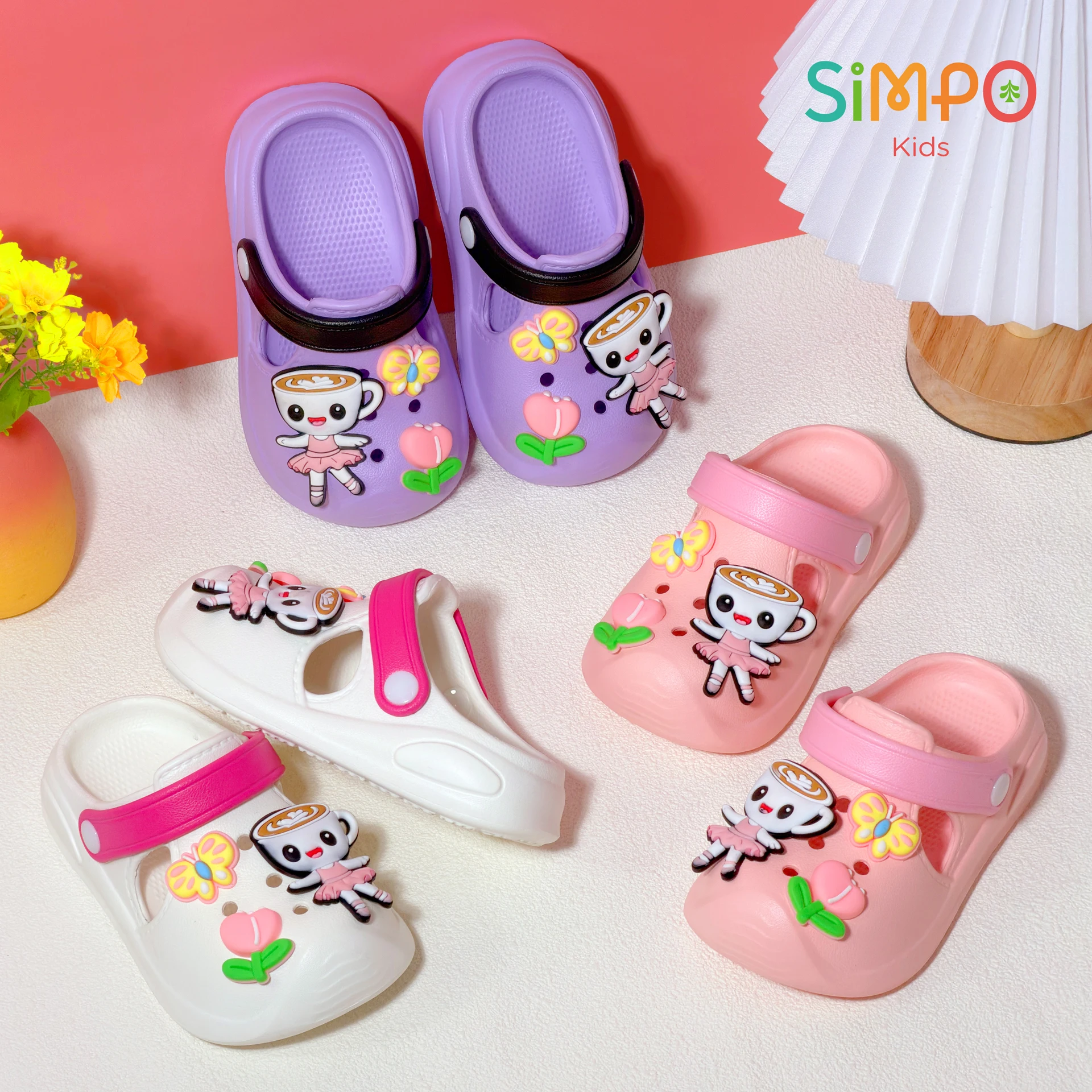 Girls' Slippers with Cute Charms Summer Garden Shoes Beach Sandals Non-slip Breathable Clogs for Girls Indoor & Outdoor Footwear - 5