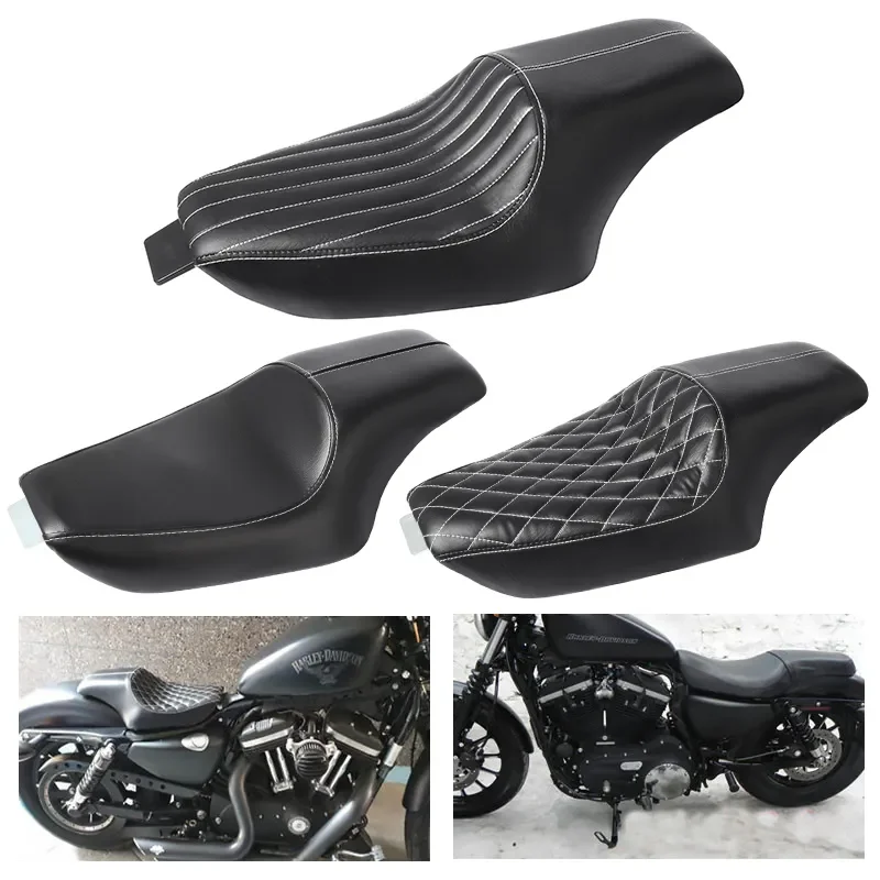 

For Harley Sportster XL Iron 883 1200 48 Forty-Eight 2004-2016 Motorcycle PU Leather Two Up Driver Front Rear Passenger Seat