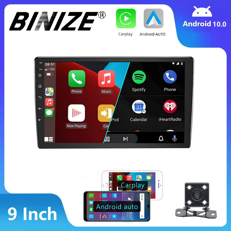 Binize 10 Inch Double Din Touch Screen Car Radio with MirrorLink