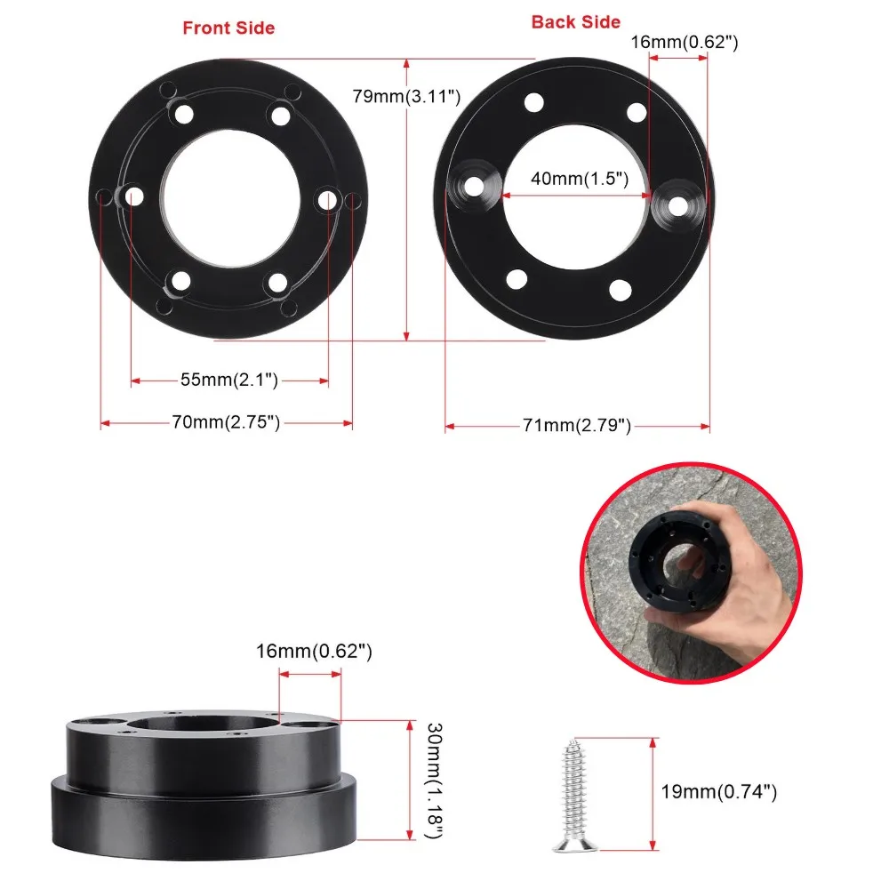 Steering Wheel Adapter Plate 70mm PCD 13/14inch for Logitech G29 G920 G923 Racing Steering Wheel Car Game Modification