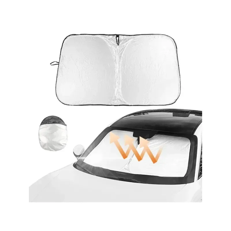 Trapezoidal Umbrella Style Car Front Window Sunshade-Anti-UV Sun Protection for Most Cars