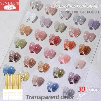 Vendeeni 30 Colors Transparent Jelly Gel Nail Polish Dirty Color UV Soak Off Gel Varnish Nude Pink Clear Nail Art Gel Lacquer 1