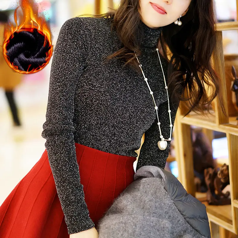 Bright Silk Long Sleeve T-Shirt Chic Lace Gauze See Through Slim Korean Fashion Blouses for Women Free Shipping