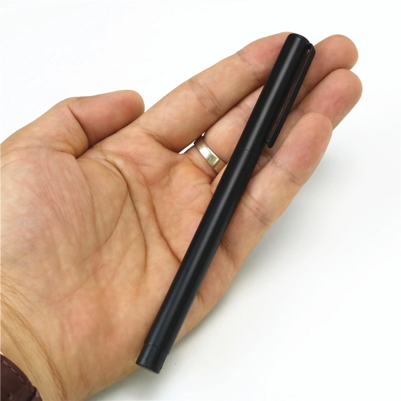 JinHao-작은 검은 색 막대 만년필, EF 0.38mm 팁, 심플하고 아름답고 세련된 금속 펜 홀더