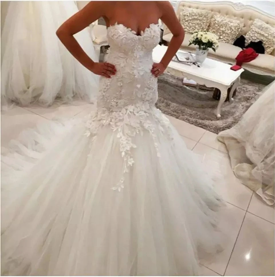 

ANGELSBRIDEP сердечко 3D Цветочная аппликация свадебное платье Русалка Vestido De Noiva без рукавов романтическое богемное официальное платье невесты
