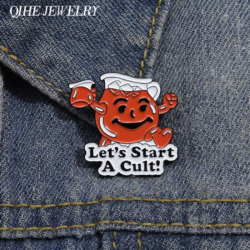 

Cartoon Cute Brooch Let's Start A Cult Enamel Pins Custom Funny Metal Decorative Brooch Backpack Lapel Badge Jewelry Accessories