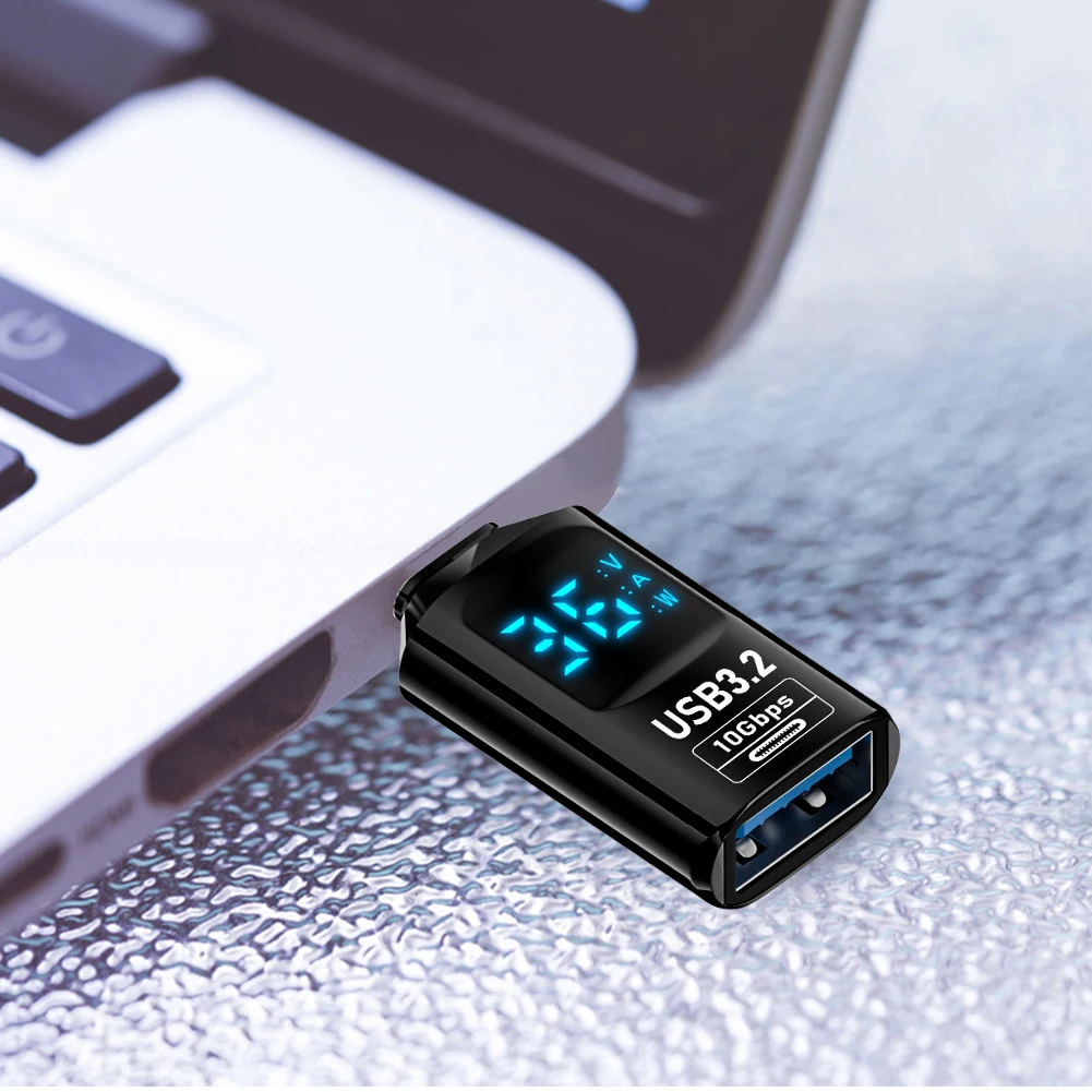 디지털 디스플레이 타입-C-USB 변환기 10Gbps 타입-C USB 확장 어댑터 60W 범용 휴대폰 노트북 태블릿용