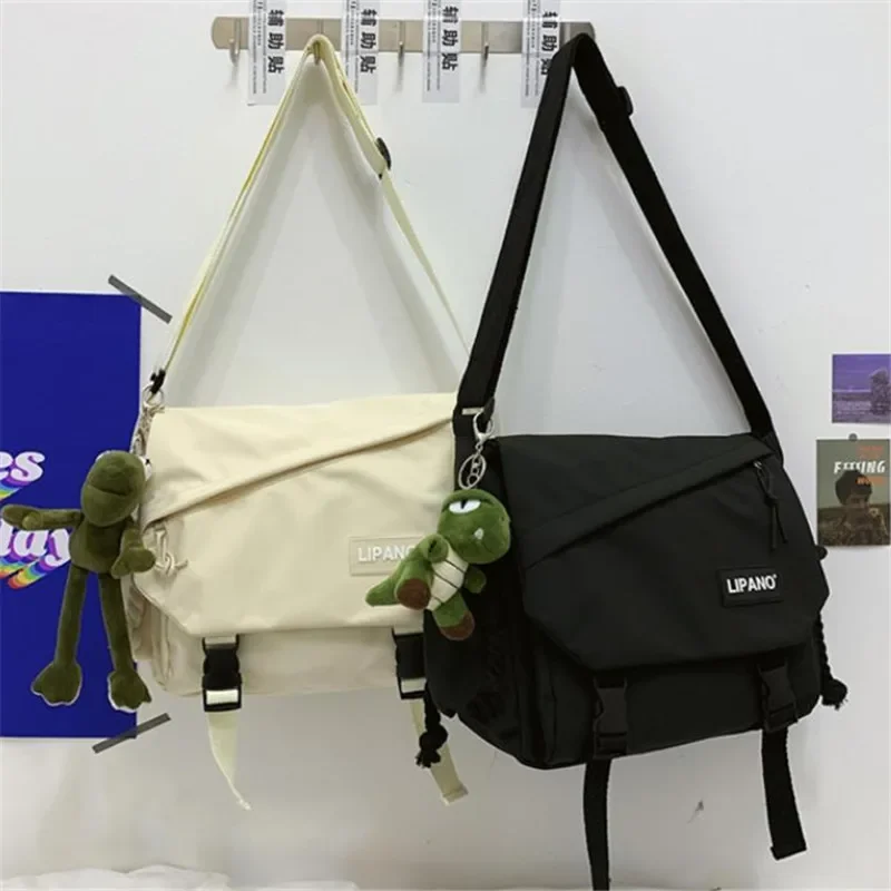 Youth Fashion Nylon Crossbody Bags for Women Handbags Shoulder Bag Large Capacity Solid Canvas Messenger Bag Girls School Bags 5