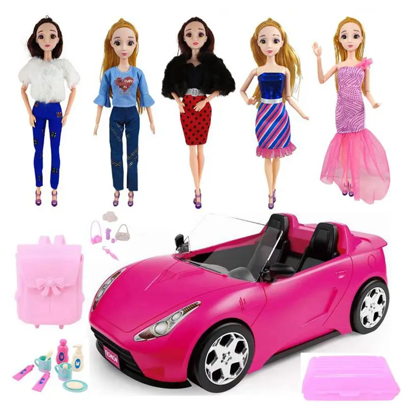 Carro em miniatura para Barbie, Brinquedos do carro para crianças,  Acessórios de Dollhouse, Viagem Legal, Jogo