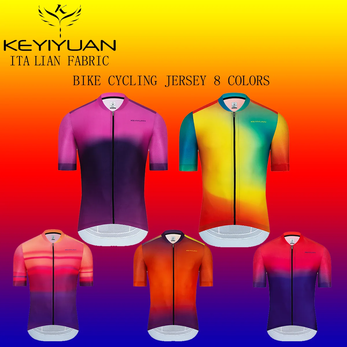 

KEYIYUAN 8 Colors Summer Short Sleeve MTB Clothing Men Cycling Jersey Mountain Bike Shirts Maillot Velo Road Bicycle Clothes