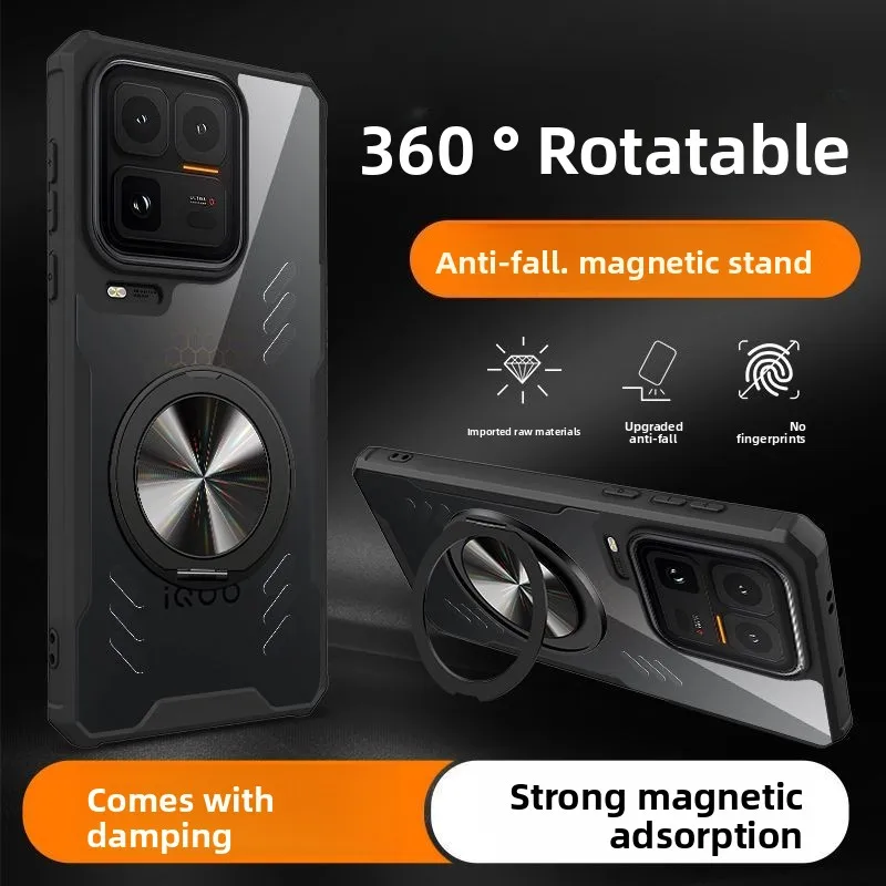 Luxury Magnetic Rotating Stand Case with Cooling and Anti-Fingerprint Features