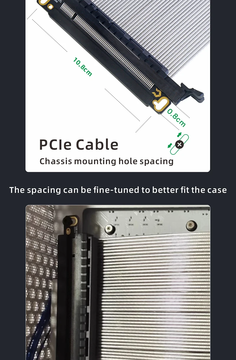 PCIe5.0 x16 Riser Cable GPU Extension Wire for ITX Chassis Mini Compact Case Wit