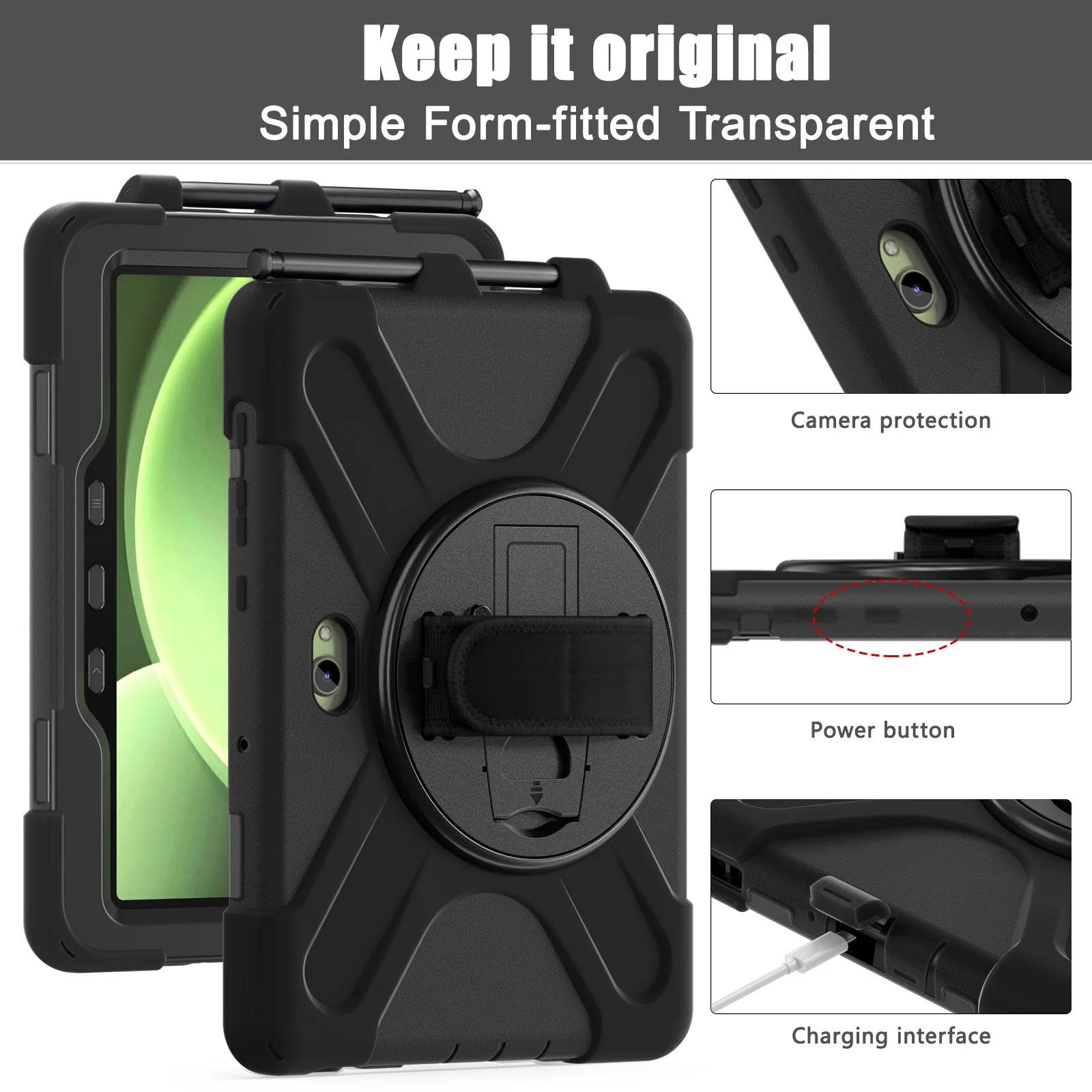 AJIUYU 360° Rotating Rugged Tablet Stand Cover