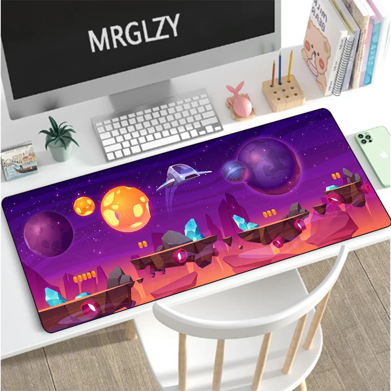 

Black White Cosmos Art Mousepad Mat Gamer Mouse Mat Keyboard Mat Desk Mat Carpet Mausepad XXL 900x400 For Computer Laptop Pad