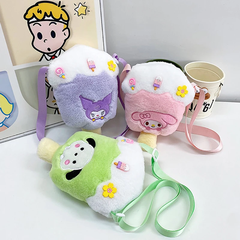 

Женская сумка через плечо, сумочки Cinnamoroll Kuromi mymelody, плюшевый рюкзак, сумка для хранения наушников, Детский рюкзак для девочек, подарок