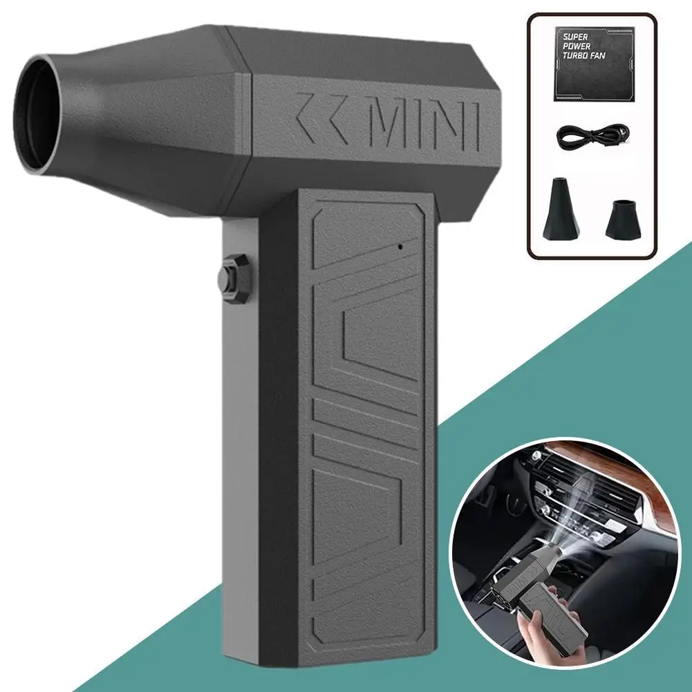 USB Rechargeable Fan Car Air Blower Brushless Motor Handheld Vacuum Cleaner 3 Speed Auto Dust Blower Tools