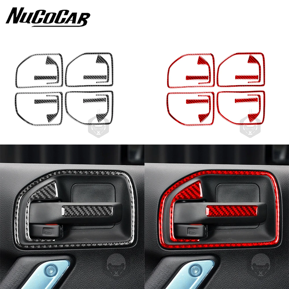 

For Jeep Wrangler JK 2011-2017 Carbon Fiber Interior Door Pull Handle Frame Cover Car Interior Accessories Decorative Stickers