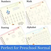 4 Books Magic Writing Book in Spanish Calligraphy Notebook Montessori Kids Reusable Educational Calligraphic Letter Practice Toy 2