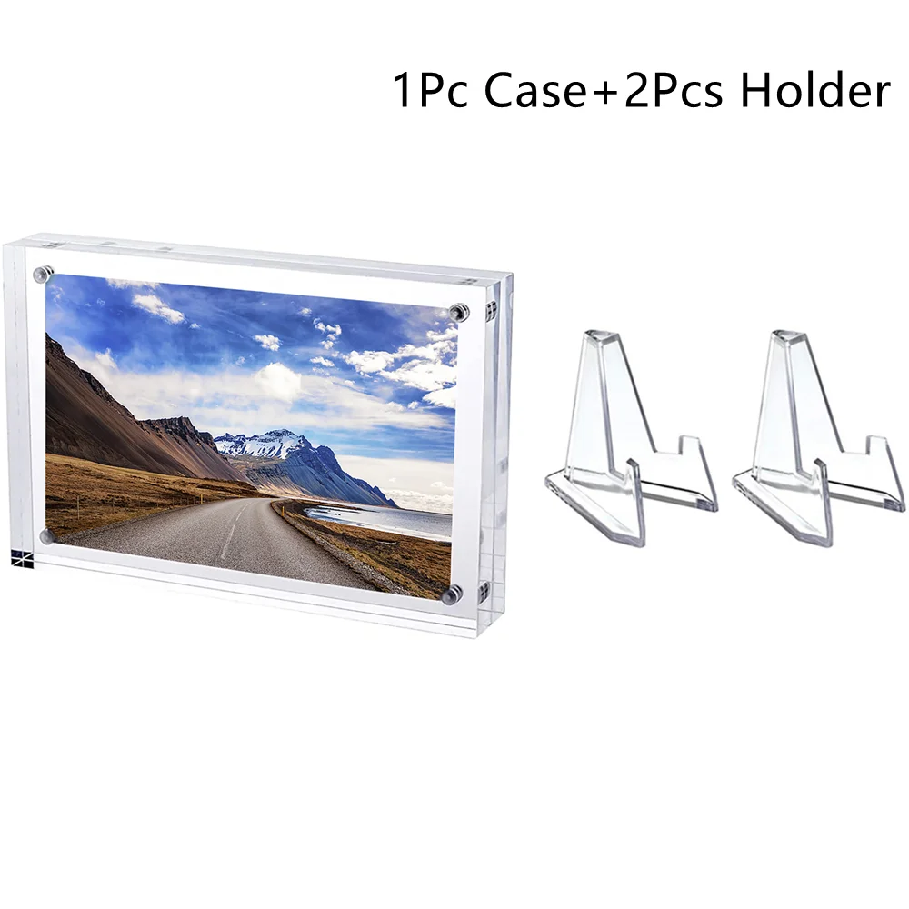 Photo Frame Transparent Acrylic Magnetic Poster Display Case For Office Desktop Ornament Home Decoration acrylic display holder display case art frames photo frame