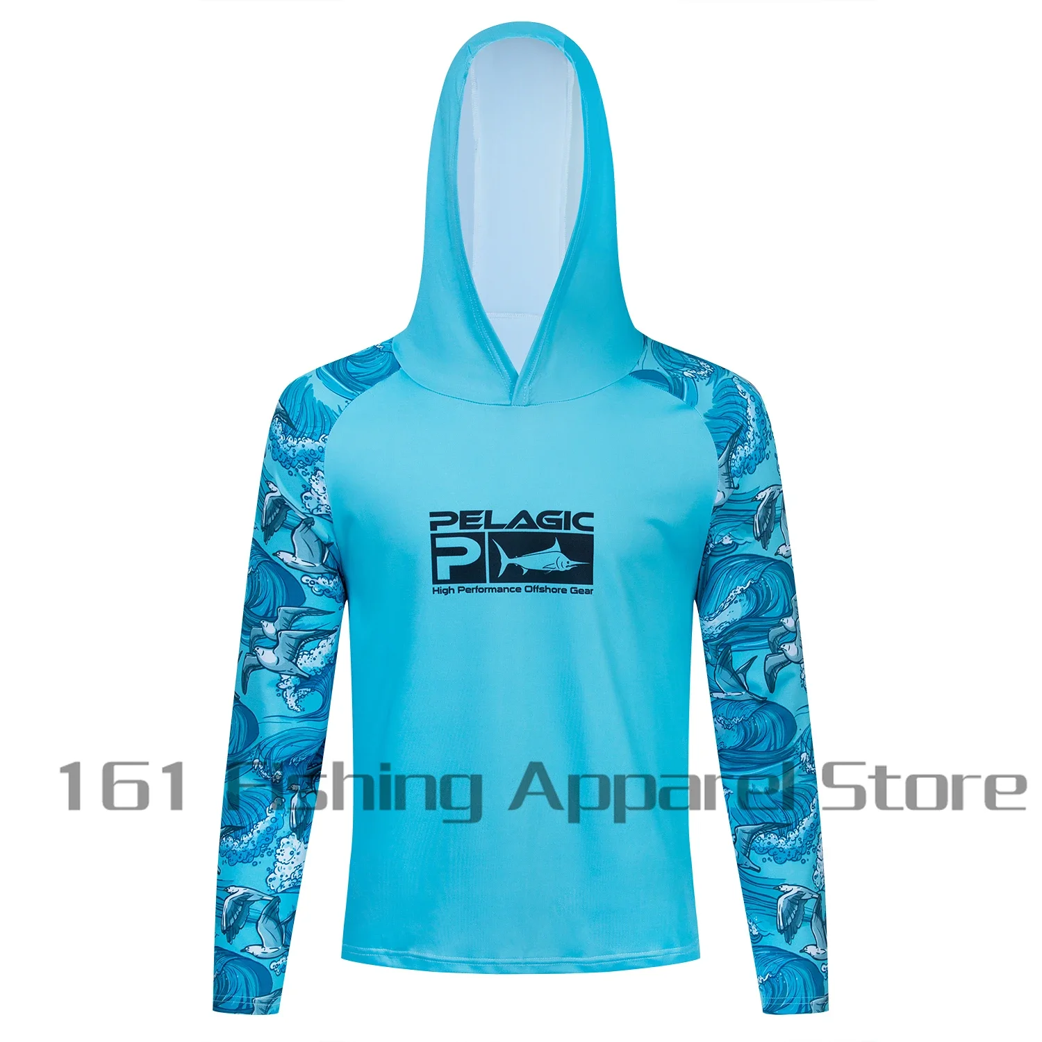 

pelagic Men Hood Fishing Shirt long sleeve Fishing clothing fishing t shirt uv protection