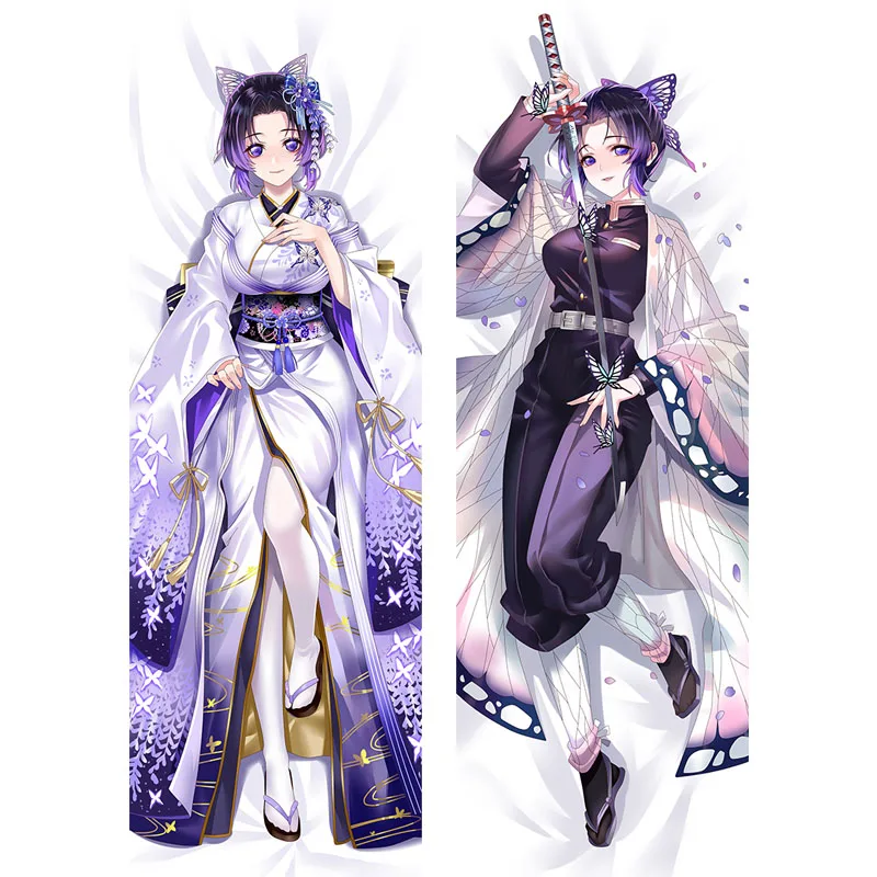 

Anime Butterfly Ninja Manga Dakimakura Kimetsu No Yaiba Kochou Shinobu Pillow Case Body Hugging Cushion Cover Otaku Bedding Gift