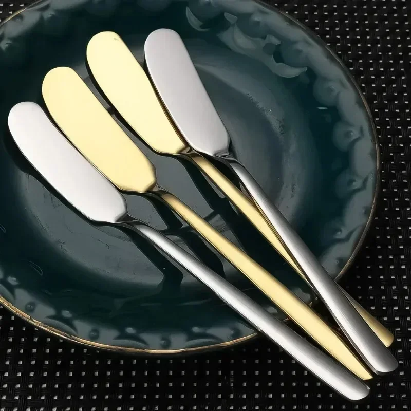 Butter Knife Cheese Knife 1/6PCS Stainless Steel Butter Knife Long Handle Cheese Bread Jam Cutter Multifunctional Western Food Tableware Kitchen Gadgets