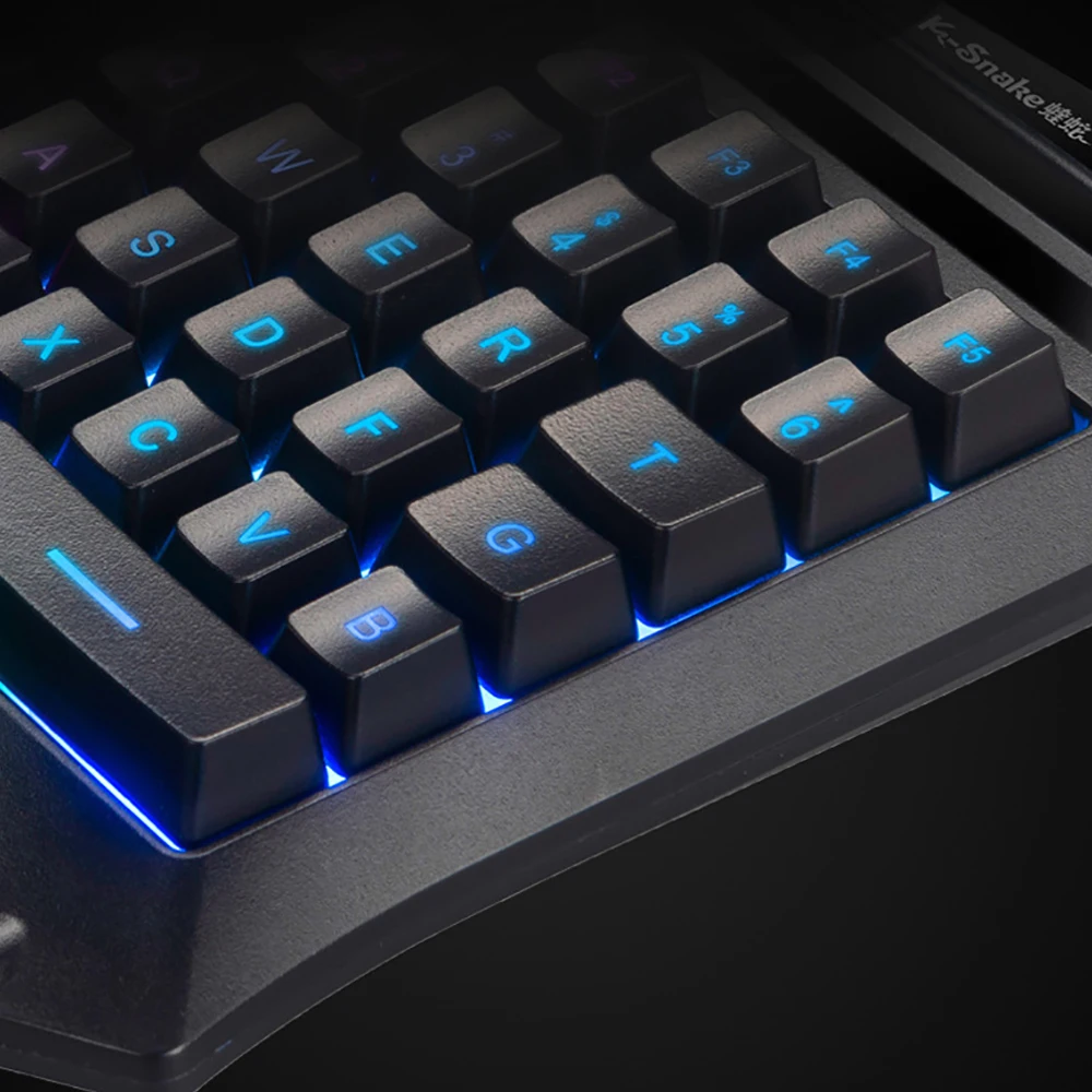 한 손으로 게임용 키보드 인체 공학적 LED RGB 백라이트 PC PS4 Xbox 게임용 휴대용 미니 게임 키패드 게임 컨트롤러