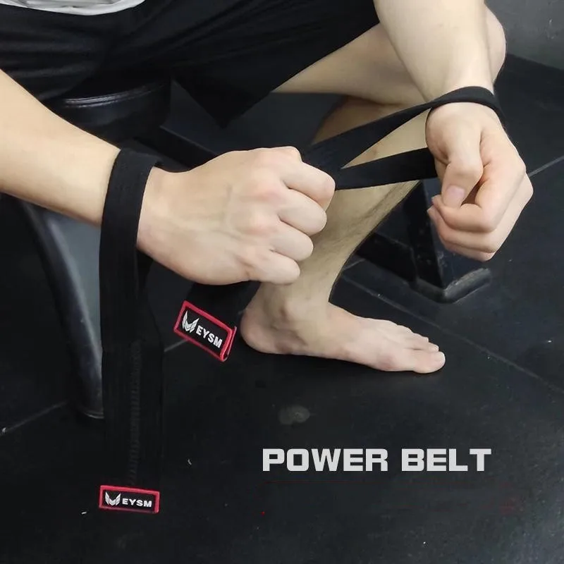 1Pair gym lifting straps weightlifting wrist weight belt bodybuilding gloves for women men fitness crossfit barbells power sport