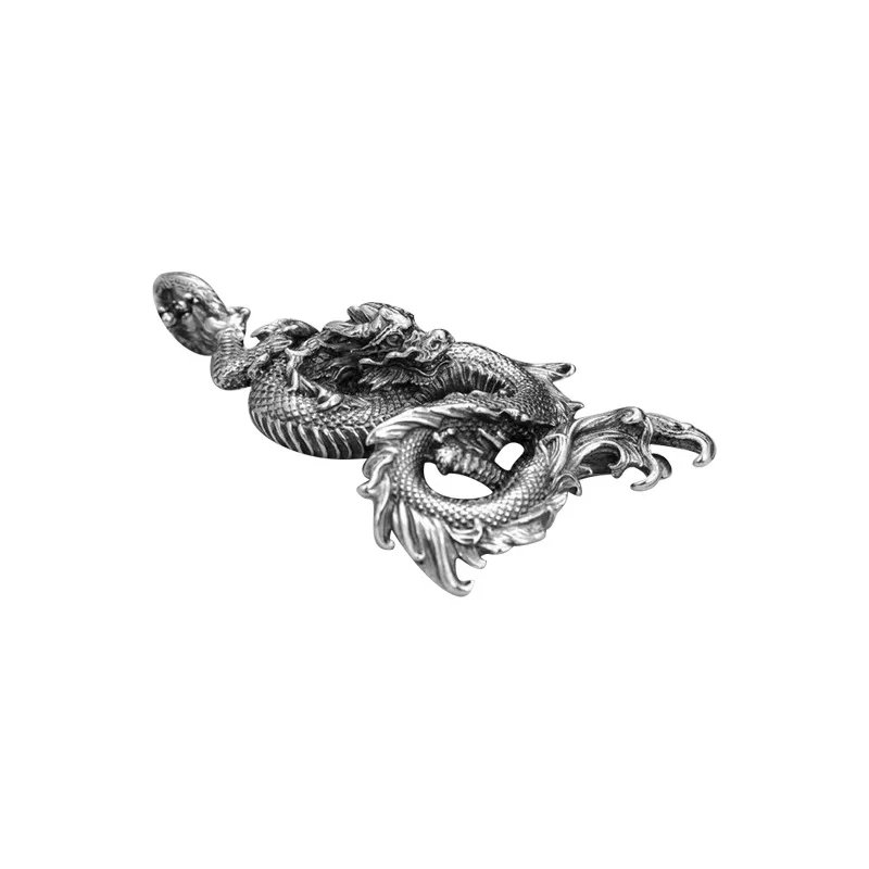 DESIGNER Ouvre-courrier dragon vintage ton foncé en argent