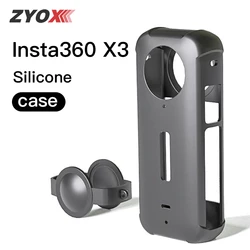 Silicone Lens Case for Insta360 X3 with Silicone Body Protector Shockproof Protective Cover for Insta 360 X3 Accessories