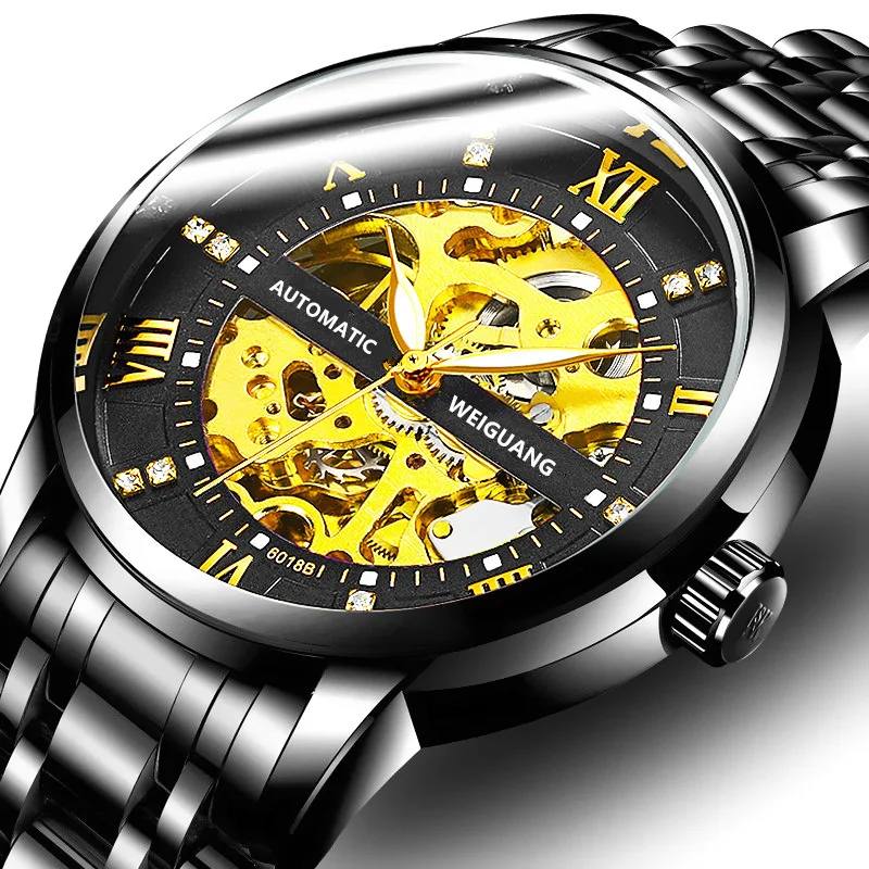 

2023 New Automatic Mechanical Watch Men Watch Hollow Business Fashion Waterproof Luminous Relogio Masculino Erkek Kol Saati