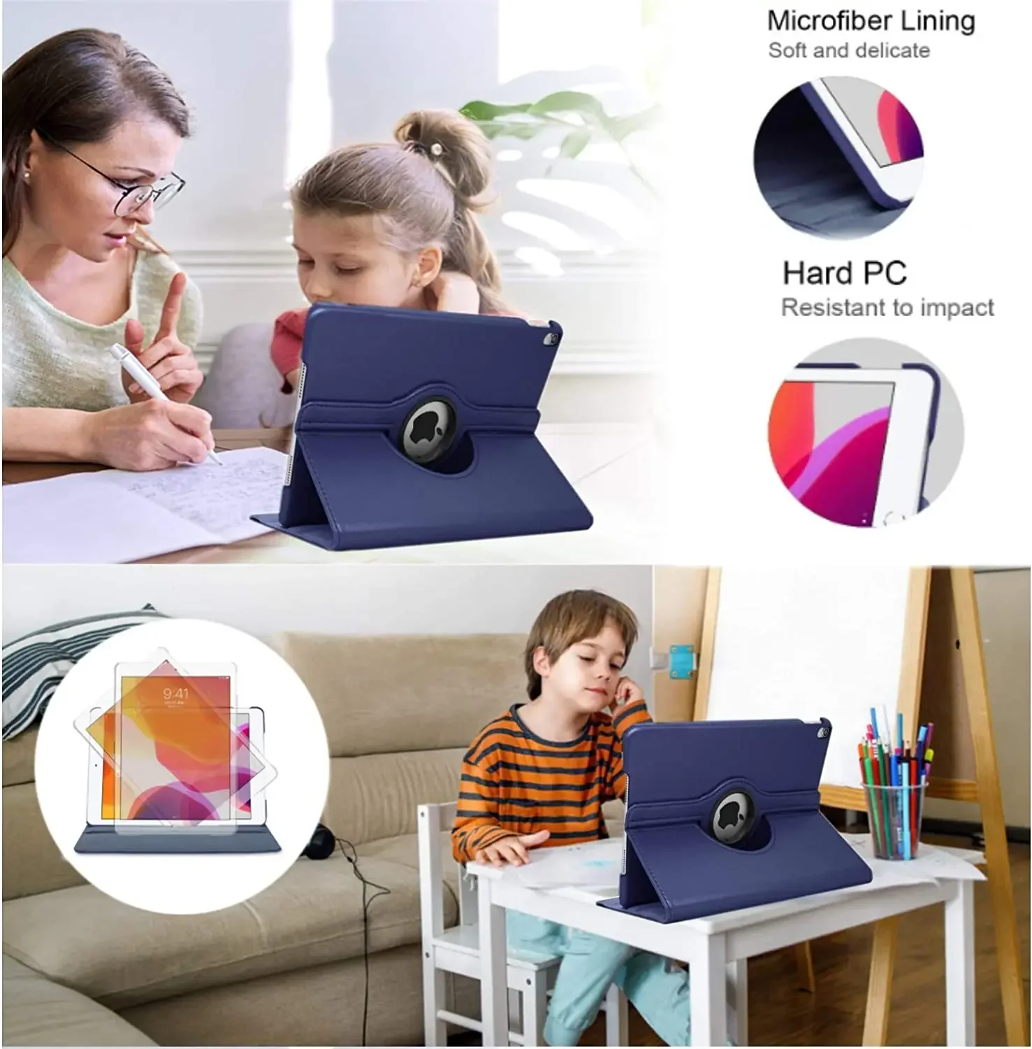 Custodia Girevole a 360° per iPad Air 11 13 M3 M2 M4 A16 2025, iPad 10a Gen, Air 4/5 10.9, 7/8/9a Gen 10.2, mini 6 7, Pro 11 12.9 con Porta Mata  7