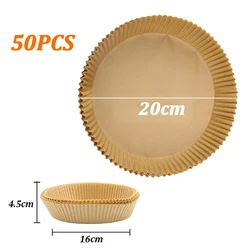 Disposable Oil-Proof Non-Stick Air Fryer Liners (50PCS Round)
