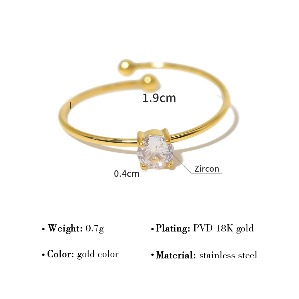 Zircon Rings Women Classic Cubic Zirconia 18K Gold Plated Wedding Jewelry